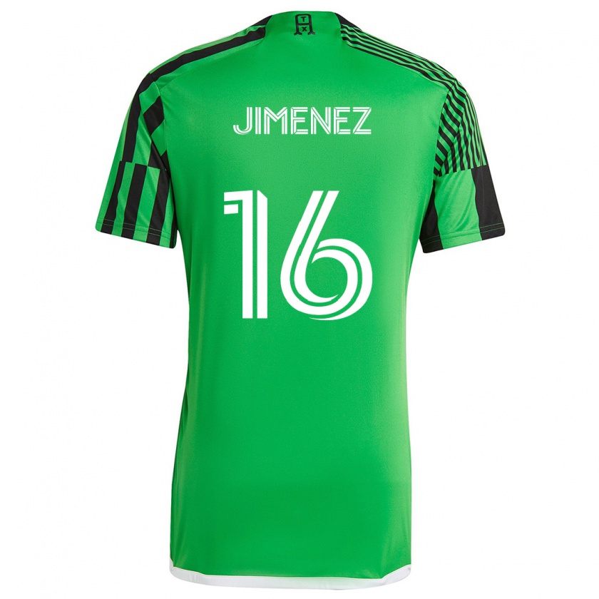 Kandiny Niño Camiseta Héctor Jiménez #16 Verde Negro 1ª Equipación 2024/25 La Camisa Chile