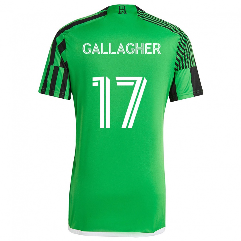 Kandiny Niño Camiseta Jon Gallagher #17 Verde Negro 1ª Equipación 2024/25 La Camisa Chile