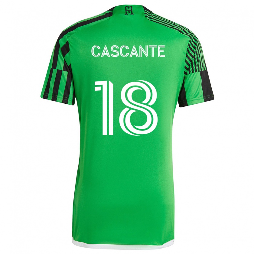 Kandiny Niño Camiseta Julio Cascante #18 Verde Negro 1ª Equipación 2024/25 La Camisa Chile