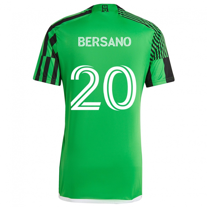 Kandiny Niño Camiseta Matt Bersano #20 Verde Negro 1ª Equipación 2024/25 La Camisa Chile