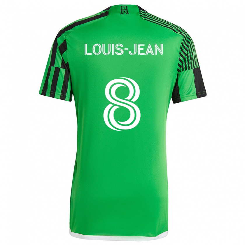 Kandiny Niño Camiseta Steeve Louis-Jean #8 Verde Negro 1ª Equipación 2024/25 La Camisa Chile