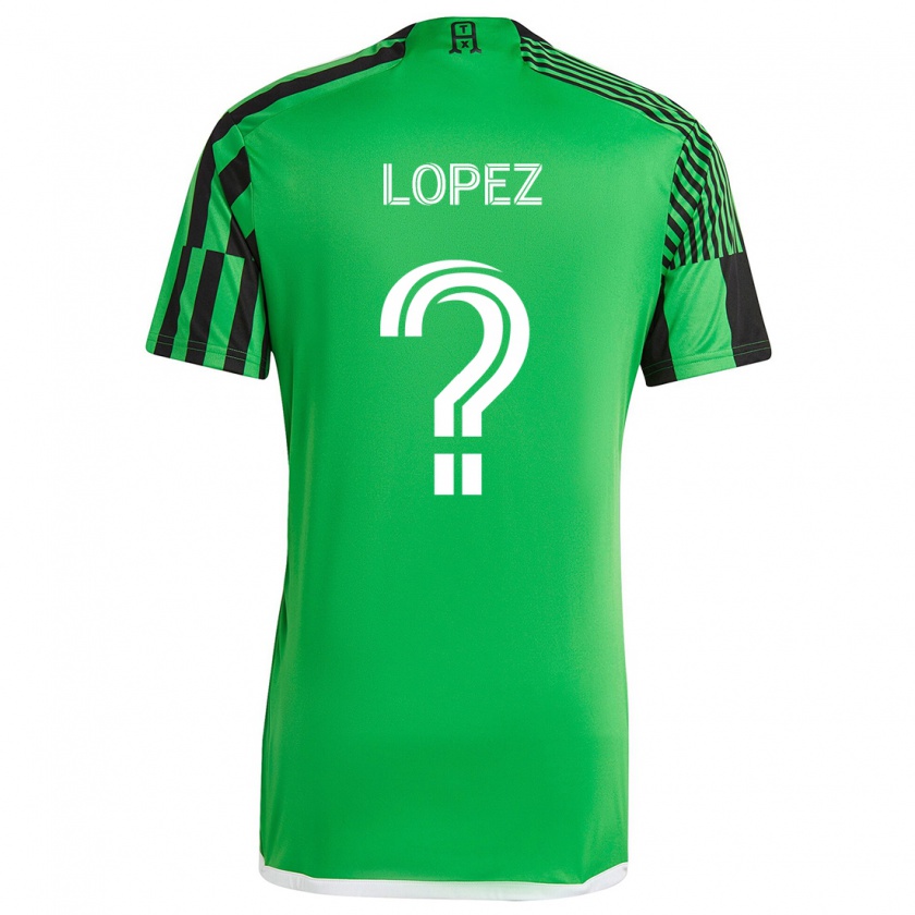 Kandiny Niño Camiseta Eric López #0 Verde Negro 1ª Equipación 2024/25 La Camisa Chile