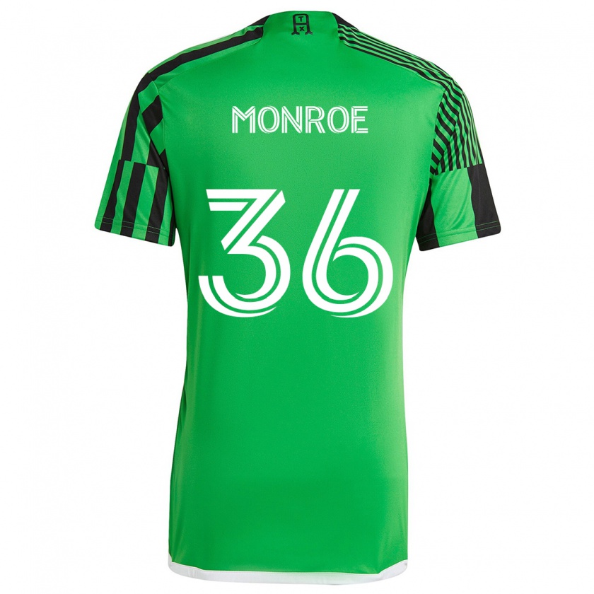 Kandiny Niño Camiseta Greg Monroe #36 Verde Negro 1ª Equipación 2024/25 La Camisa Chile