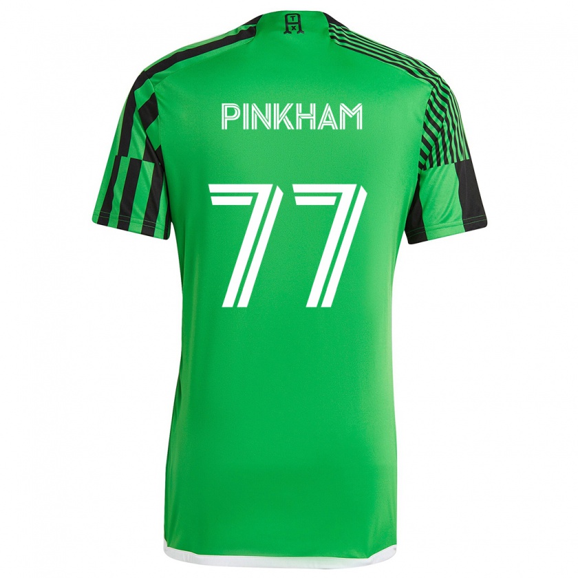 Kandiny Niño Camiseta Chris Pinkham #77 Verde Negro 1ª Equipación 2024/25 La Camisa Chile