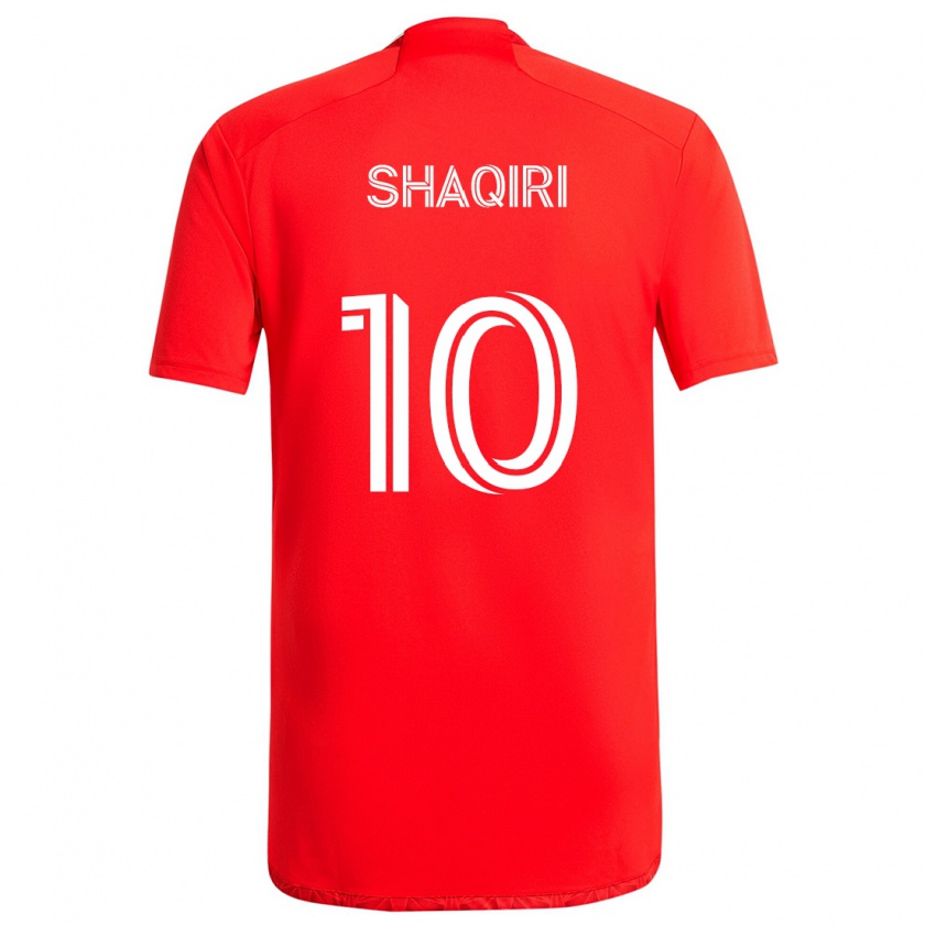 Kandiny Niño Camiseta Xherdan Shaqiri #10 Rojo Blanco 1ª Equipación 2024/25 La Camisa Chile