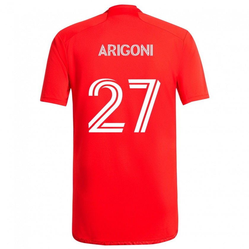 Kandiny Niño Camiseta Allan Arigoni #27 Rojo Blanco 1ª Equipación 2024/25 La Camisa Chile