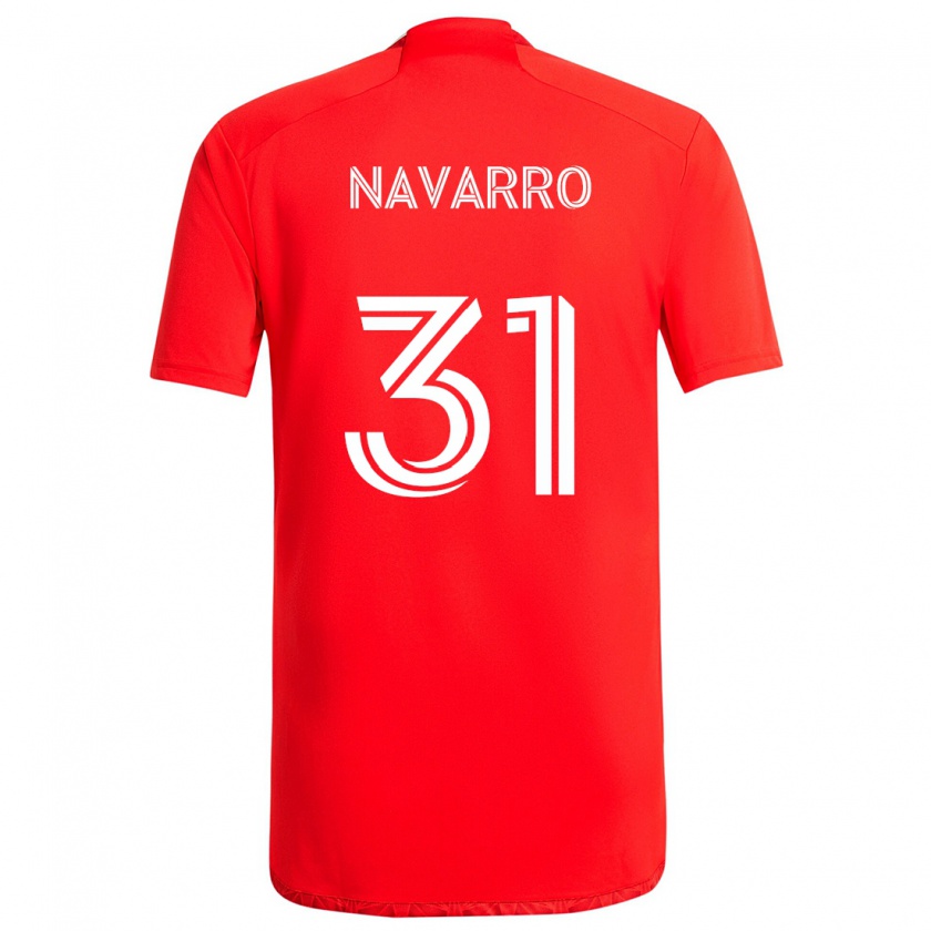 Kandiny Niño Camiseta Federico Navarro #31 Rojo Blanco 1ª Equipación 2024/25 La Camisa Chile