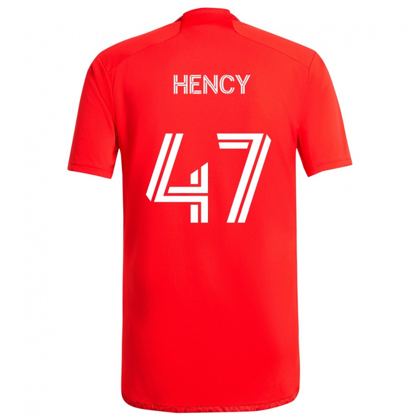 Kandiny Niño Camiseta Billy Hency #47 Rojo Blanco 1ª Equipación 2024/25 La Camisa Chile