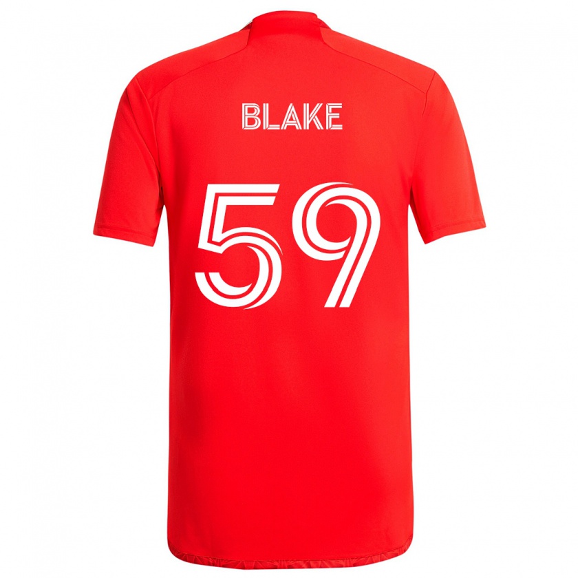 Kandiny Niño Camiseta Romain Blake #59 Rojo Blanco 1ª Equipación 2024/25 La Camisa Chile