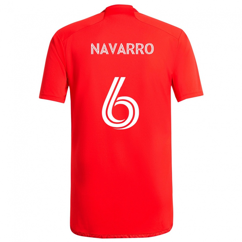 Kandiny Niño Camiseta Miguel Navarro #6 Rojo Blanco 1ª Equipación 2024/25 La Camisa Chile