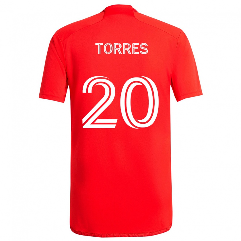 Kandiny Niño Camiseta Jairo Torres #20 Rojo Blanco 1ª Equipación 2024/25 La Camisa Chile