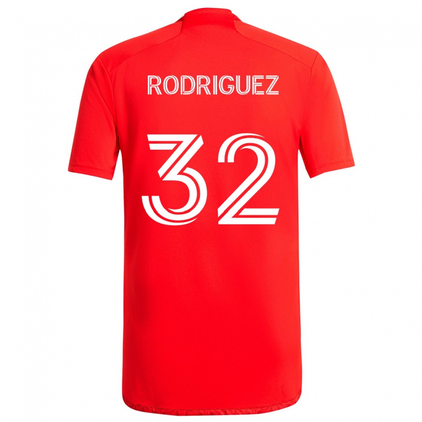 Kandiny Niño Camiseta Missael Rodríguez #32 Rojo Blanco 1ª Equipación 2024/25 La Camisa Chile