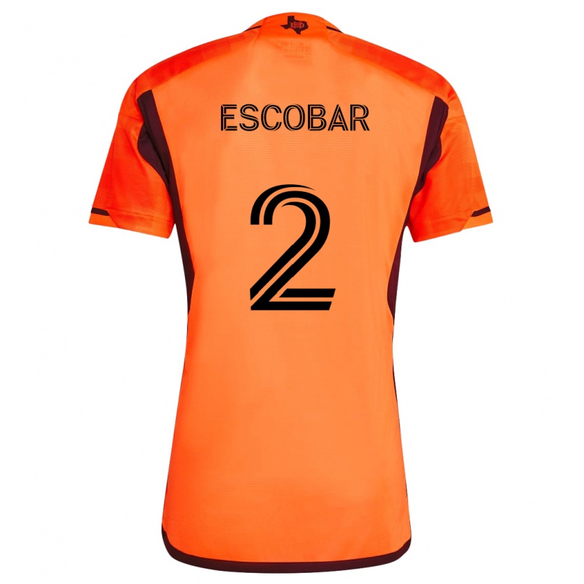 Kandiny Niño Camiseta Franco Escobar #2 Naranja Negro 1ª Equipación 2024/25 La Camisa Chile