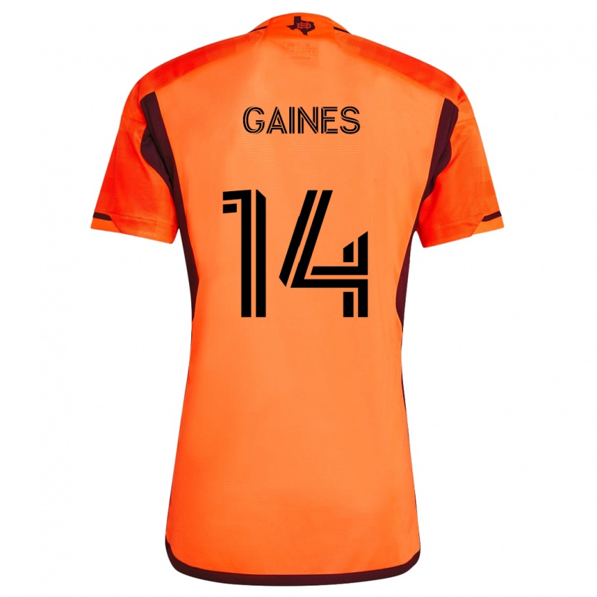 Kandiny Niño Camiseta Mckinze Gaines #14 Naranja Negro 1ª Equipación 2024/25 La Camisa Chile