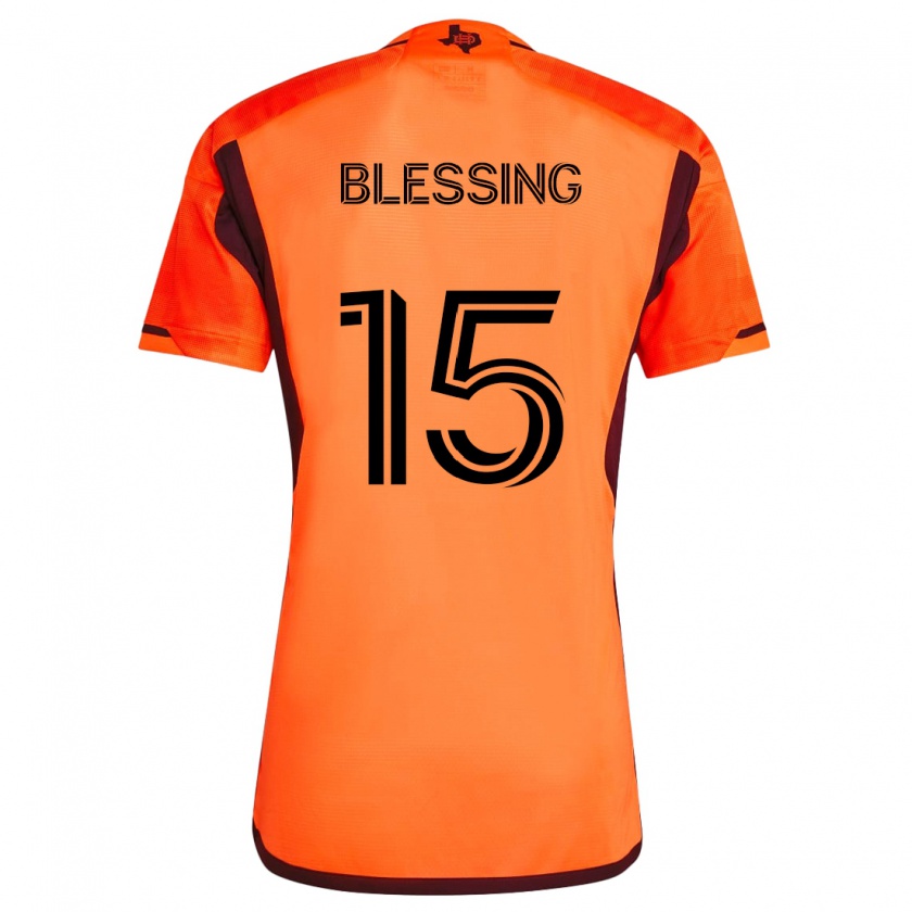 Kandiny Niño Camiseta Latif Blessing #15 Naranja Negro 1ª Equipación 2024/25 La Camisa Chile