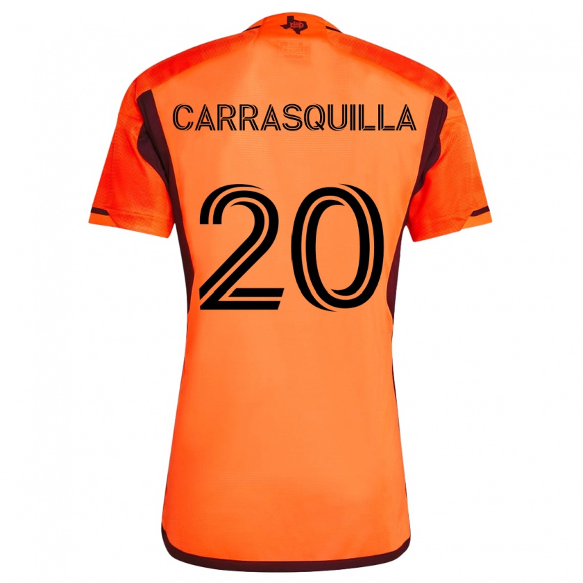 Kandiny Niño Camiseta Adalberto Carrasquilla #20 Naranja Negro 1ª Equipación 2024/25 La Camisa Chile