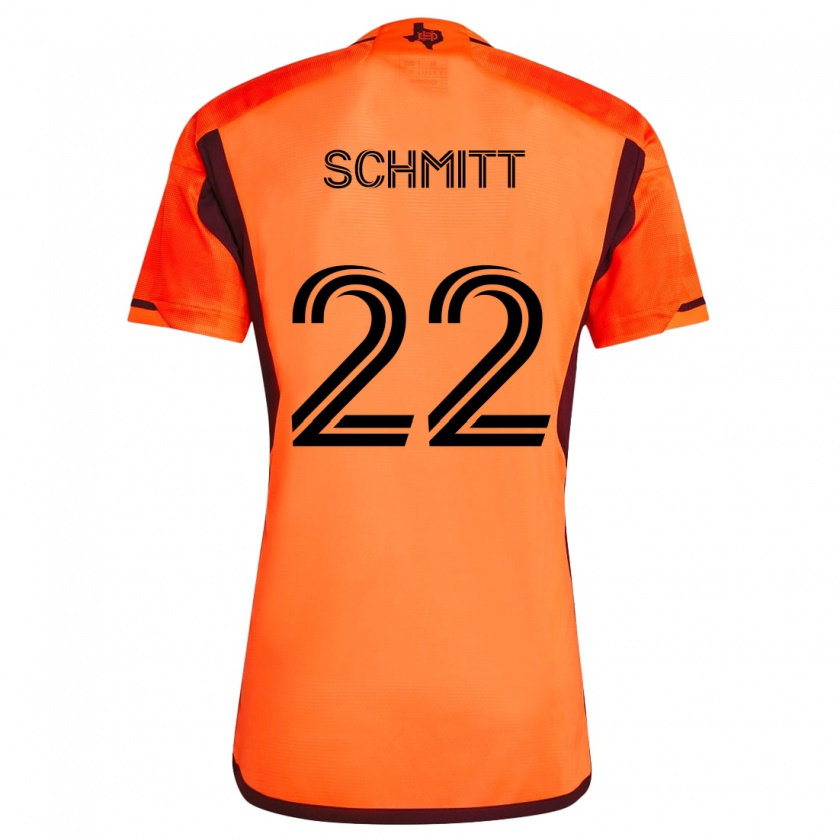 Kandiny Niño Camiseta Tate Schmitt #22 Naranja Negro 1ª Equipación 2024/25 La Camisa Chile