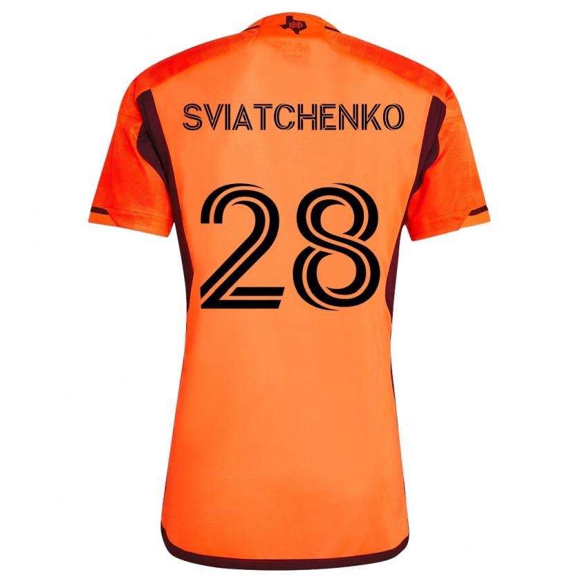 Kandiny Niño Camiseta Erik Sviatchenko #28 Naranja Negro 1ª Equipación 2024/25 La Camisa Chile