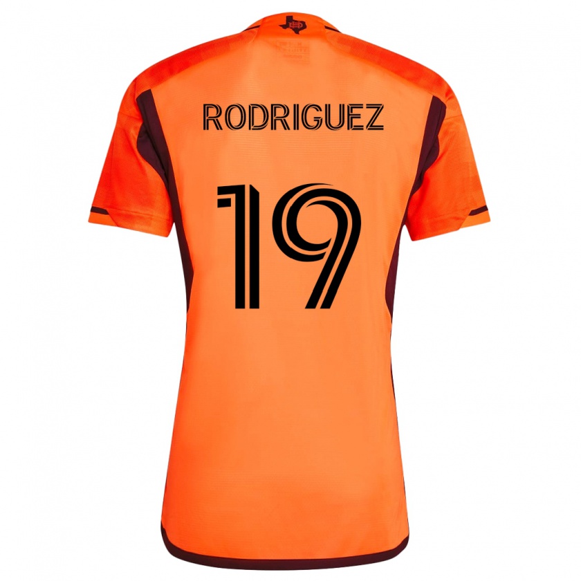 Kandiny Niño Camiseta Sebastian Rodriguez #19 Naranja Negro 1ª Equipación 2024/25 La Camisa Chile