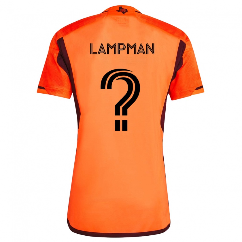 Kandiny Niño Camiseta Tate Lampman #0 Naranja Negro 1ª Equipación 2024/25 La Camisa Chile