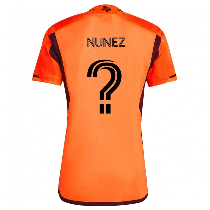 Kandiny Niño Camiseta José Núñez #0 Naranja Negro 1ª Equipación 2024/25 La Camisa Chile