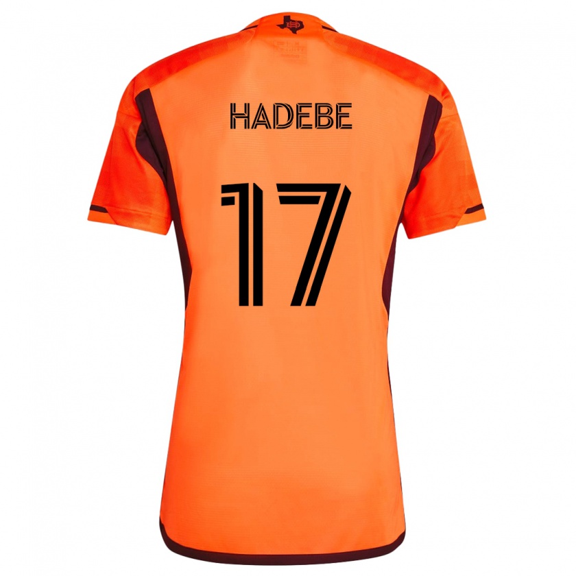 Kandiny Niño Camiseta Teenage Hadebe #17 Naranja Negro 1ª Equipación 2024/25 La Camisa Chile