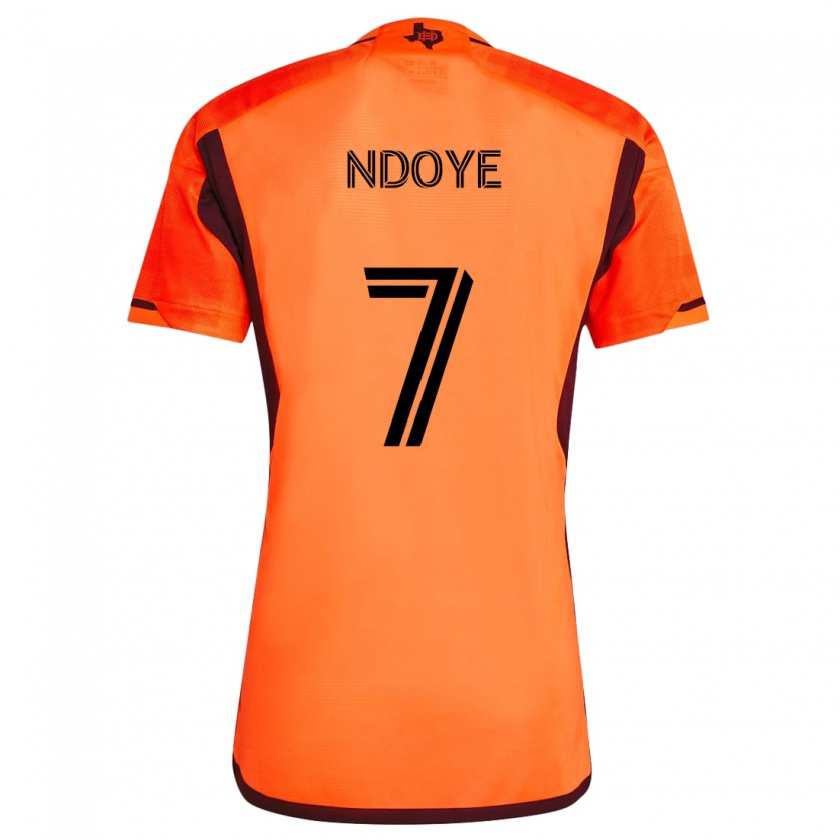 Kandiny Niño Camiseta Papa Ndoye #7 Naranja Negro 1ª Equipación 2024/25 La Camisa Chile