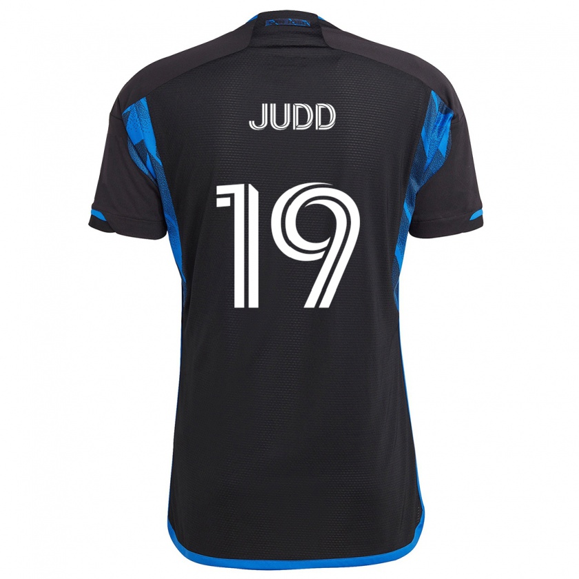 Kandiny Niño Camiseta Preston Judd #19 Azul Negro 1ª Equipación 2024/25 La Camisa Chile