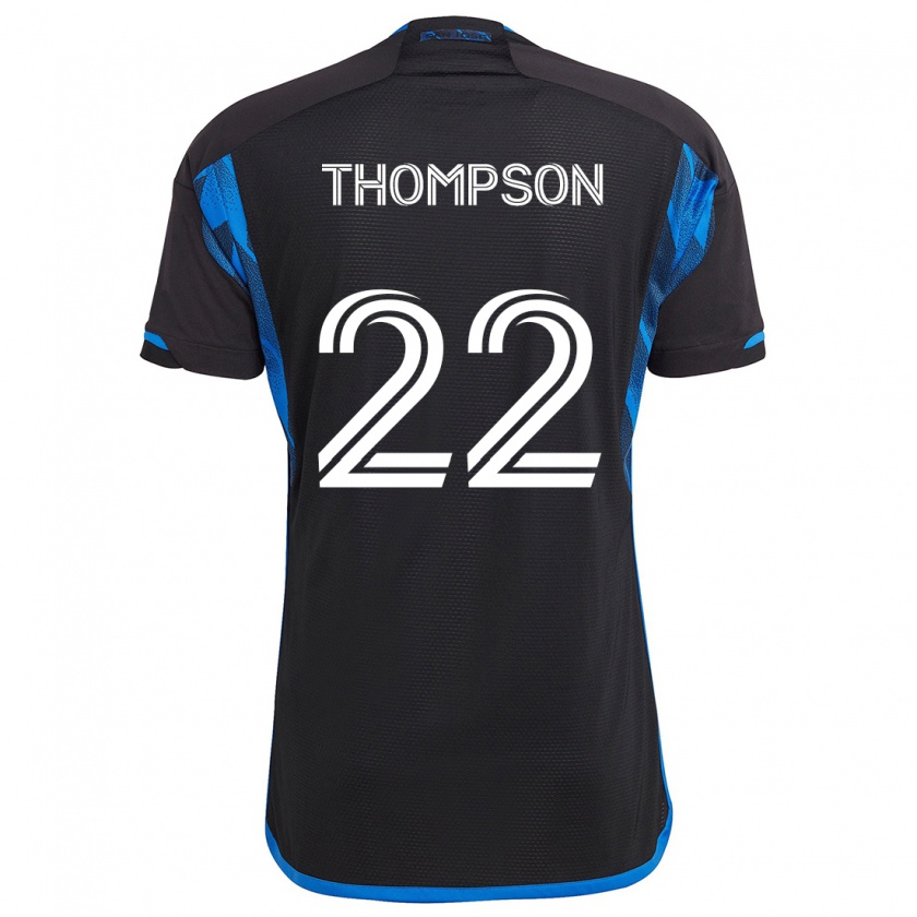 Kandiny Niño Camiseta Tommy Thompson #22 Azul Negro 1ª Equipación 2024/25 La Camisa Chile