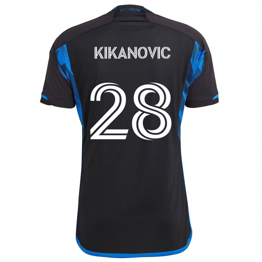 Kandiny Niño Camiseta Benjamin Kikanović #28 Azul Negro 1ª Equipación 2024/25 La Camisa Chile