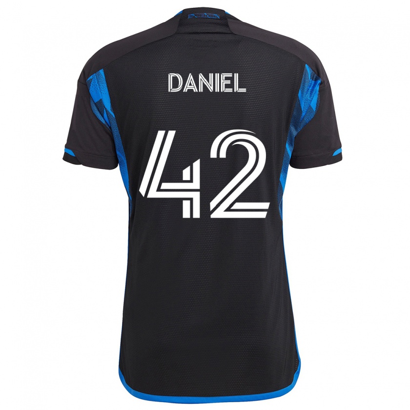 Kandiny Niño Camiseta Daniel #42 Azul Negro 1ª Equipación 2024/25 La Camisa Chile