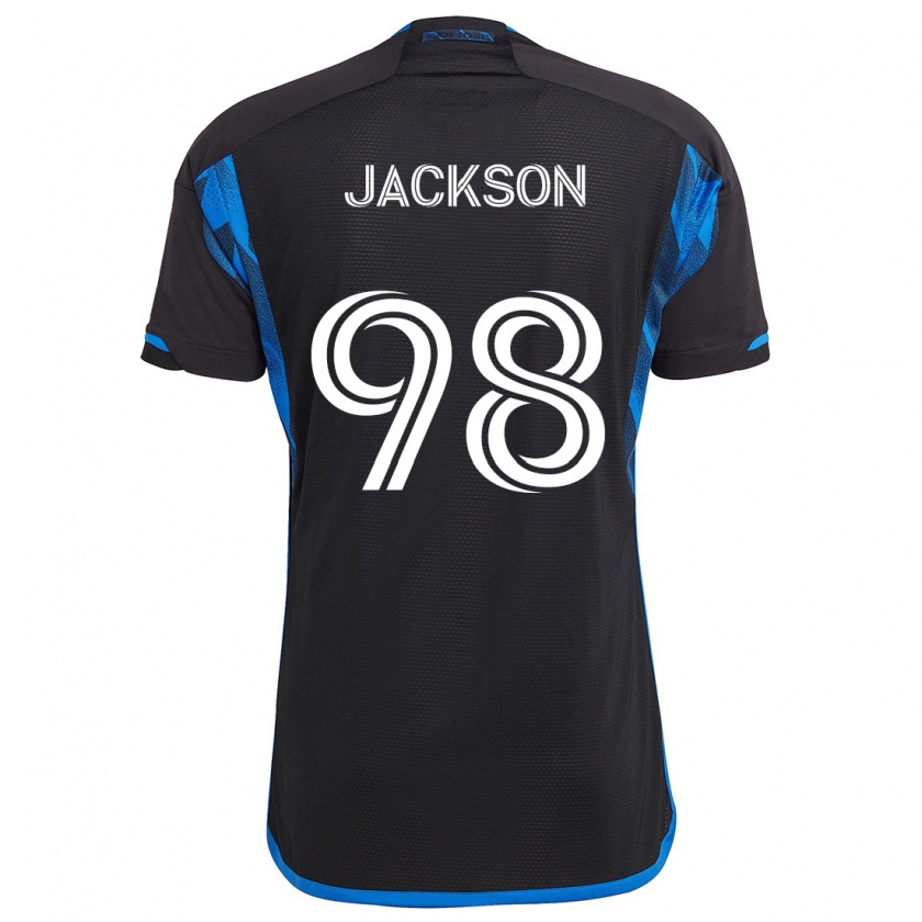 Kandiny Niño Camiseta Jacob Jackson #98 Azul Negro 1ª Equipación 2024/25 La Camisa Chile