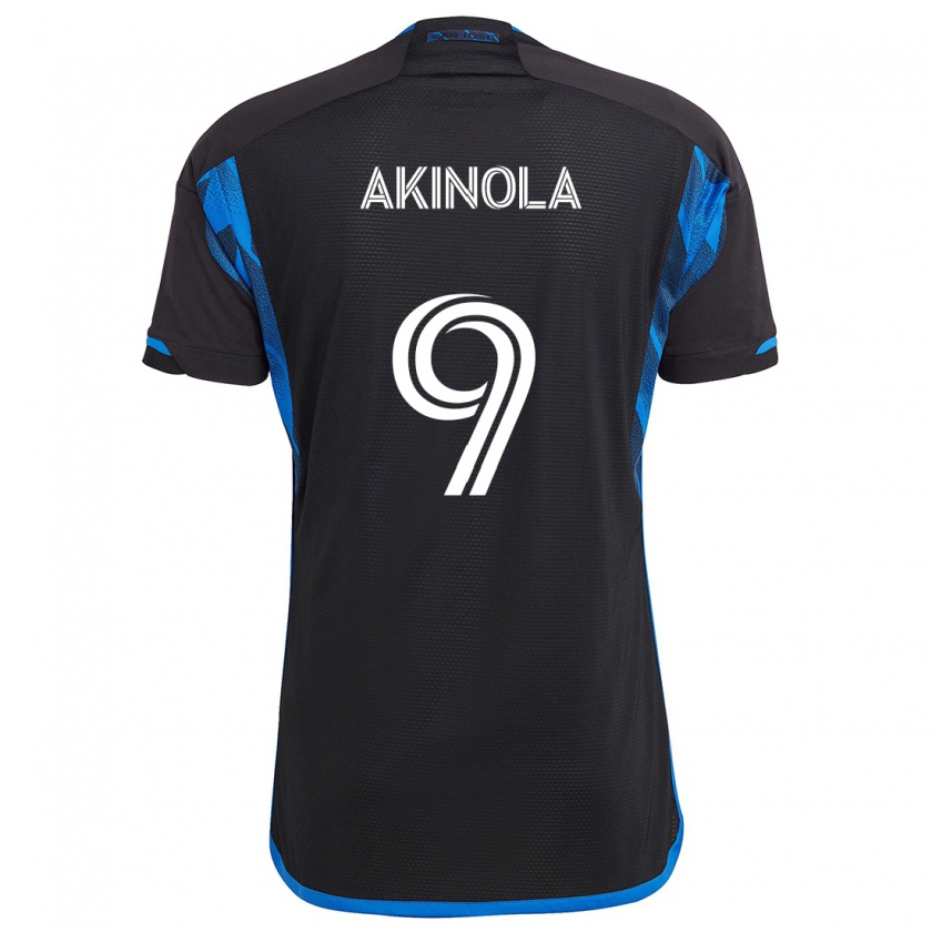 Kandiny Niño Camiseta Ayo Akinola #9 Azul Negro 1ª Equipación 2024/25 La Camisa Chile