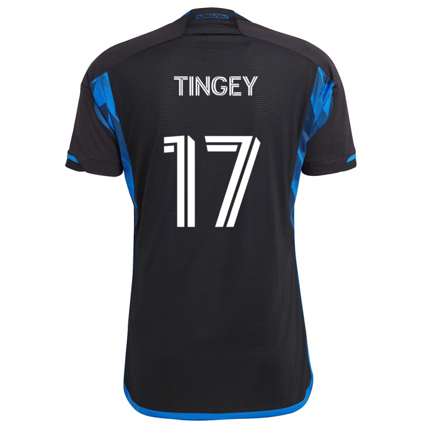 Kandiny Niño Camiseta Keegan Tingey #17 Azul Negro 1ª Equipación 2024/25 La Camisa Chile