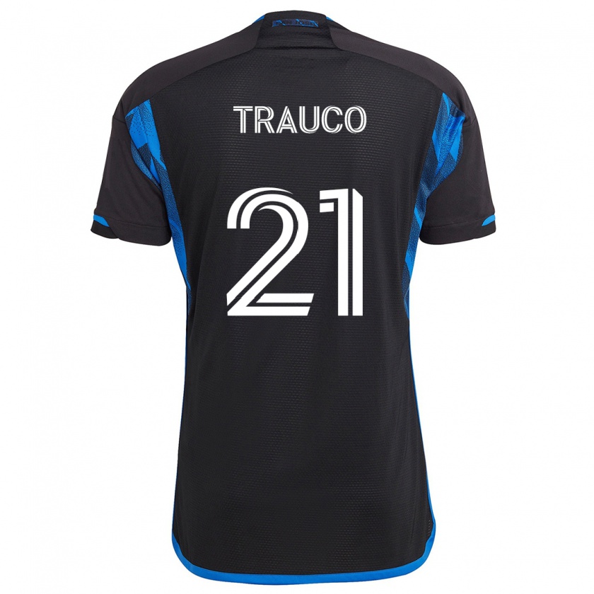 Kandiny Niño Camiseta Miguel Trauco #21 Azul Negro 1ª Equipación 2024/25 La Camisa Chile