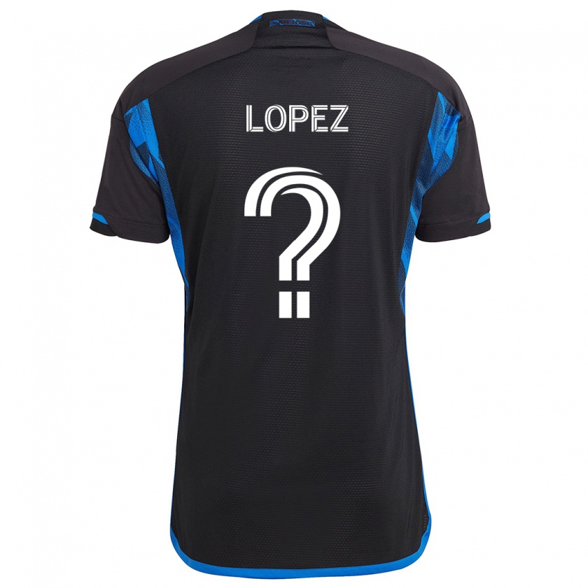 Kandiny Niño Camiseta Mateo Lopez #0 Azul Negro 1ª Equipación 2024/25 La Camisa Chile