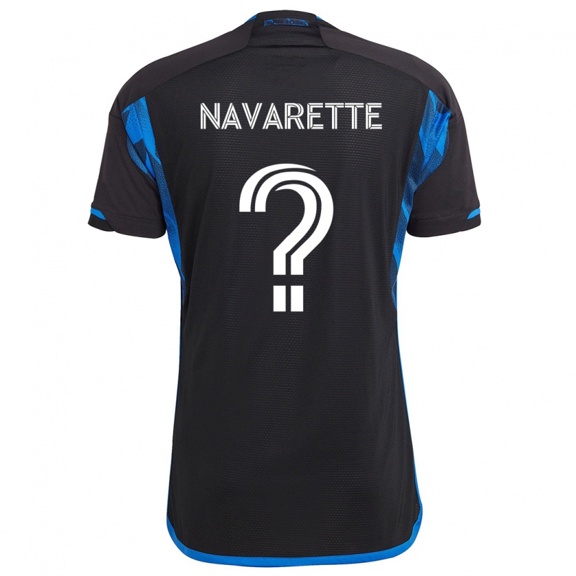 Kandiny Niño Camiseta Samuel Navarette #0 Azul Negro 1ª Equipación 2024/25 La Camisa Chile