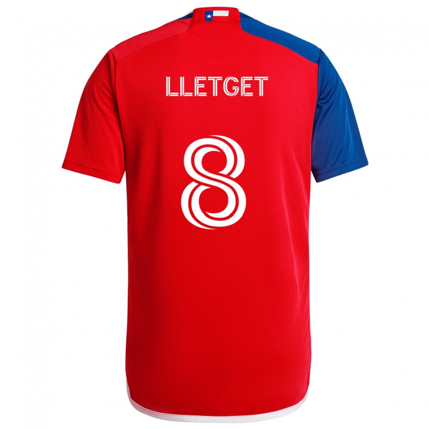 Kandiny Niño Camiseta Sebastian Lletget #8 Azul Rojo 1ª Equipación 2024/25 La Camisa Chile