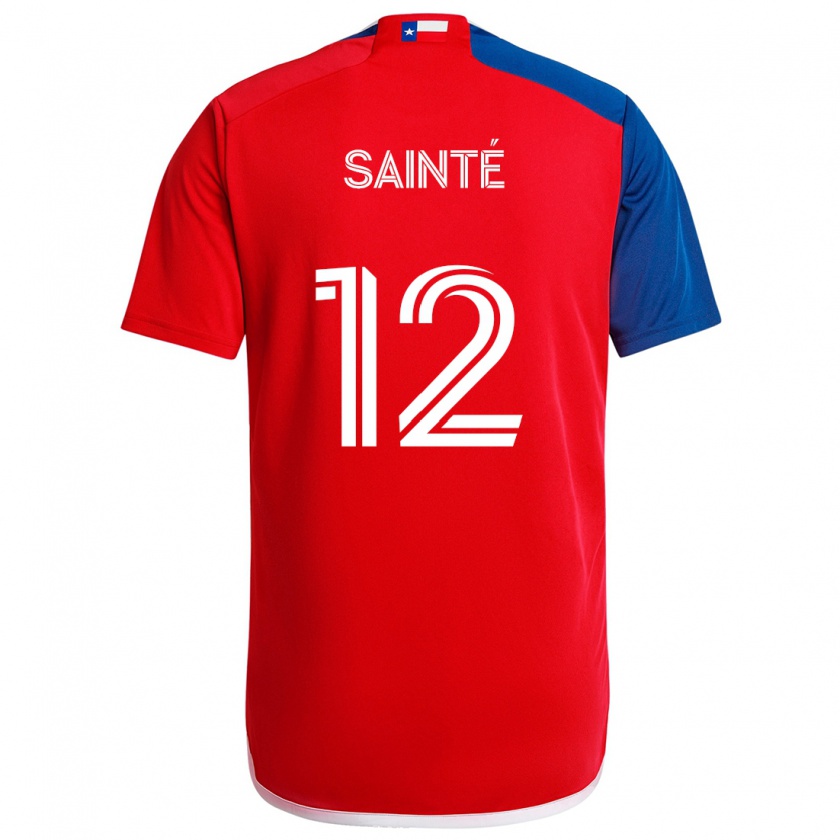 Kandiny Niño Camiseta Carl Sainté #12 Azul Rojo 1ª Equipación 2024/25 La Camisa Chile