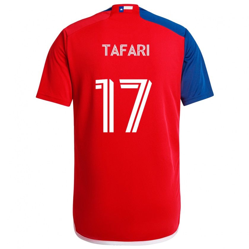 Kandiny Niño Camiseta Nkosi Tafari #17 Azul Rojo 1ª Equipación 2024/25 La Camisa Chile