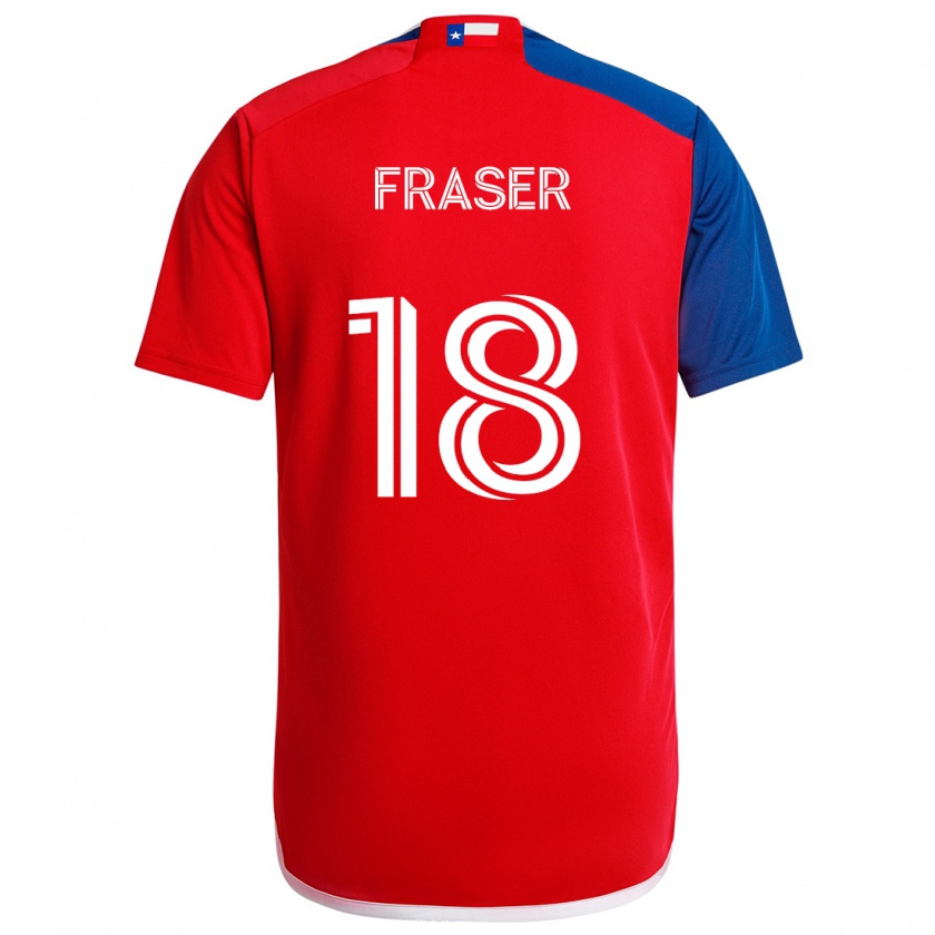 Kandiny Niño Camiseta Liam Fraser #18 Azul Rojo 1ª Equipación 2024/25 La Camisa Chile