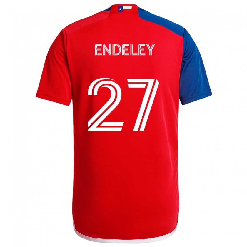 Kandiny Niño Camiseta Herbert Endeley #27 Azul Rojo 1ª Equipación 2024/25 La Camisa Chile