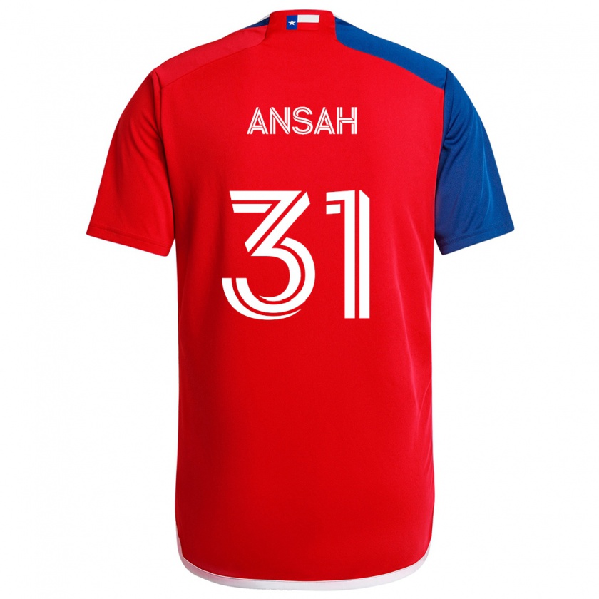 Kandiny Niño Camiseta Eugene Ansah #31 Azul Rojo 1ª Equipación 2024/25 La Camisa Chile