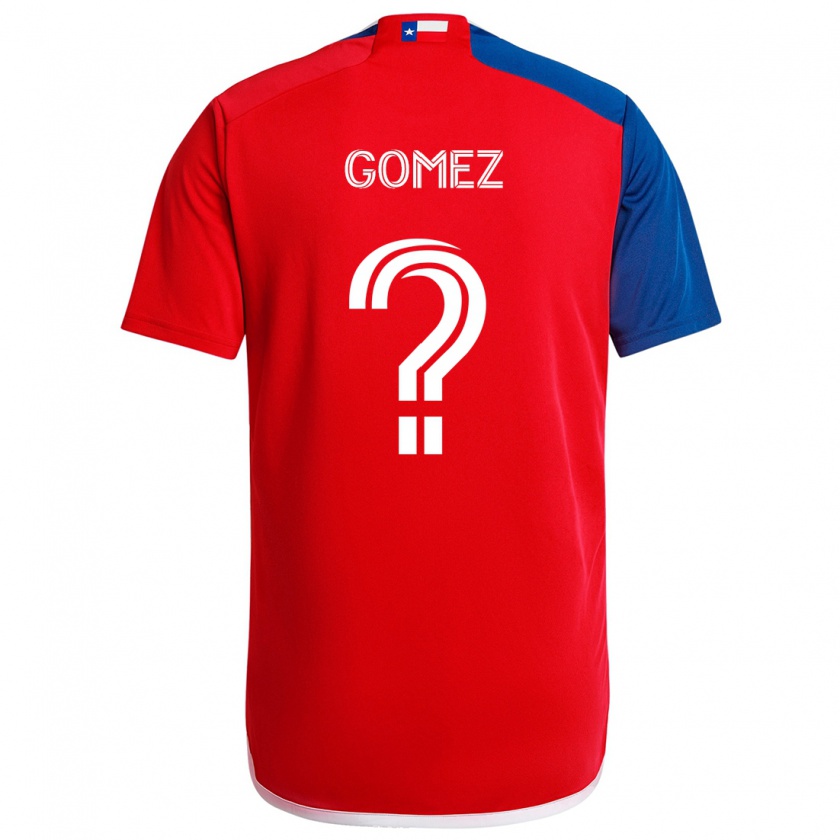 Kandiny Niño Camiseta Victor Gomez #0 Azul Rojo 1ª Equipación 2024/25 La Camisa Chile