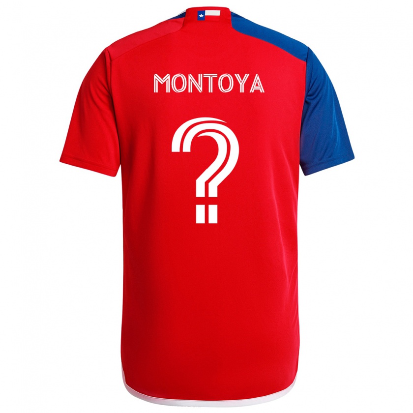 Kandiny Niño Camiseta Nicolás Montoya #0 Azul Rojo 1ª Equipación 2024/25 La Camisa Chile