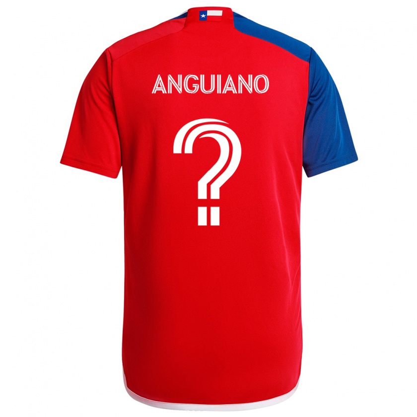 Kandiny Niño Camiseta Adrian Anguiano #0 Azul Rojo 1ª Equipación 2024/25 La Camisa Chile