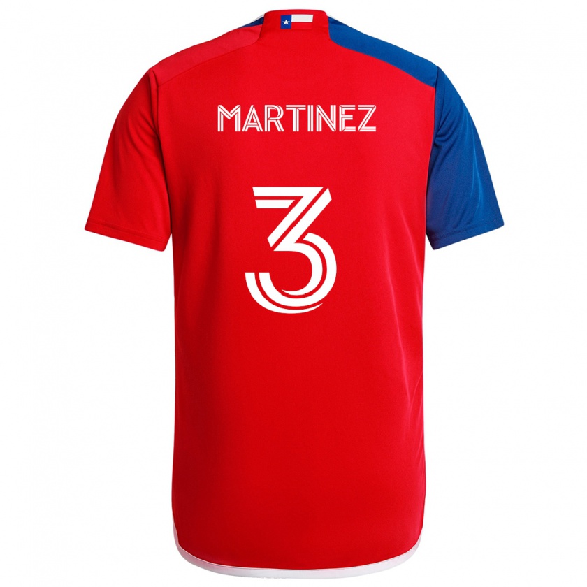 Kandiny Niño Camiseta José Antonio Martínez #3 Azul Rojo 1ª Equipación 2024/25 La Camisa Chile