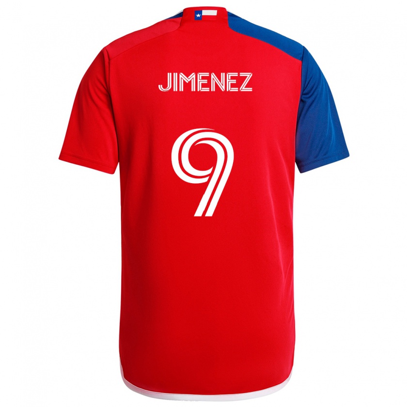 Kandiny Niño Camiseta Jesús Jiménez #9 Azul Rojo 1ª Equipación 2024/25 La Camisa Chile