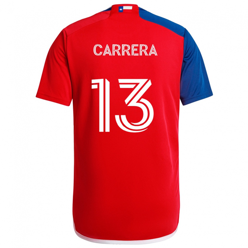 Kandiny Niño Camiseta Antonio Carrera #13 Azul Rojo 1ª Equipación 2024/25 La Camisa Chile