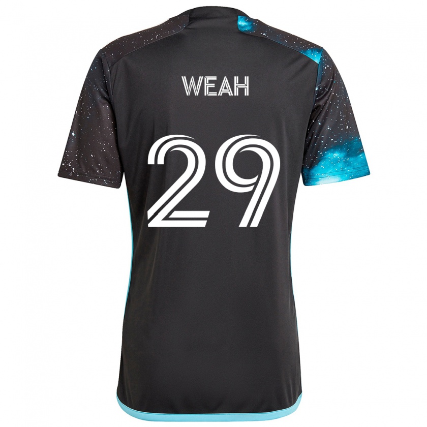 Kandiny Niño Camiseta Patrick Weah #29 Azul Negro 1ª Equipación 2024/25 La Camisa Chile